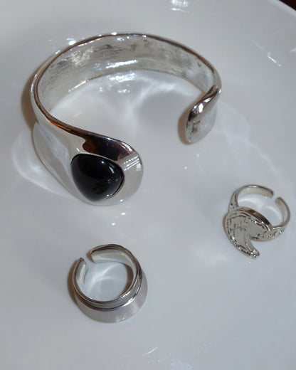 Crescent Moon Silver Ring
