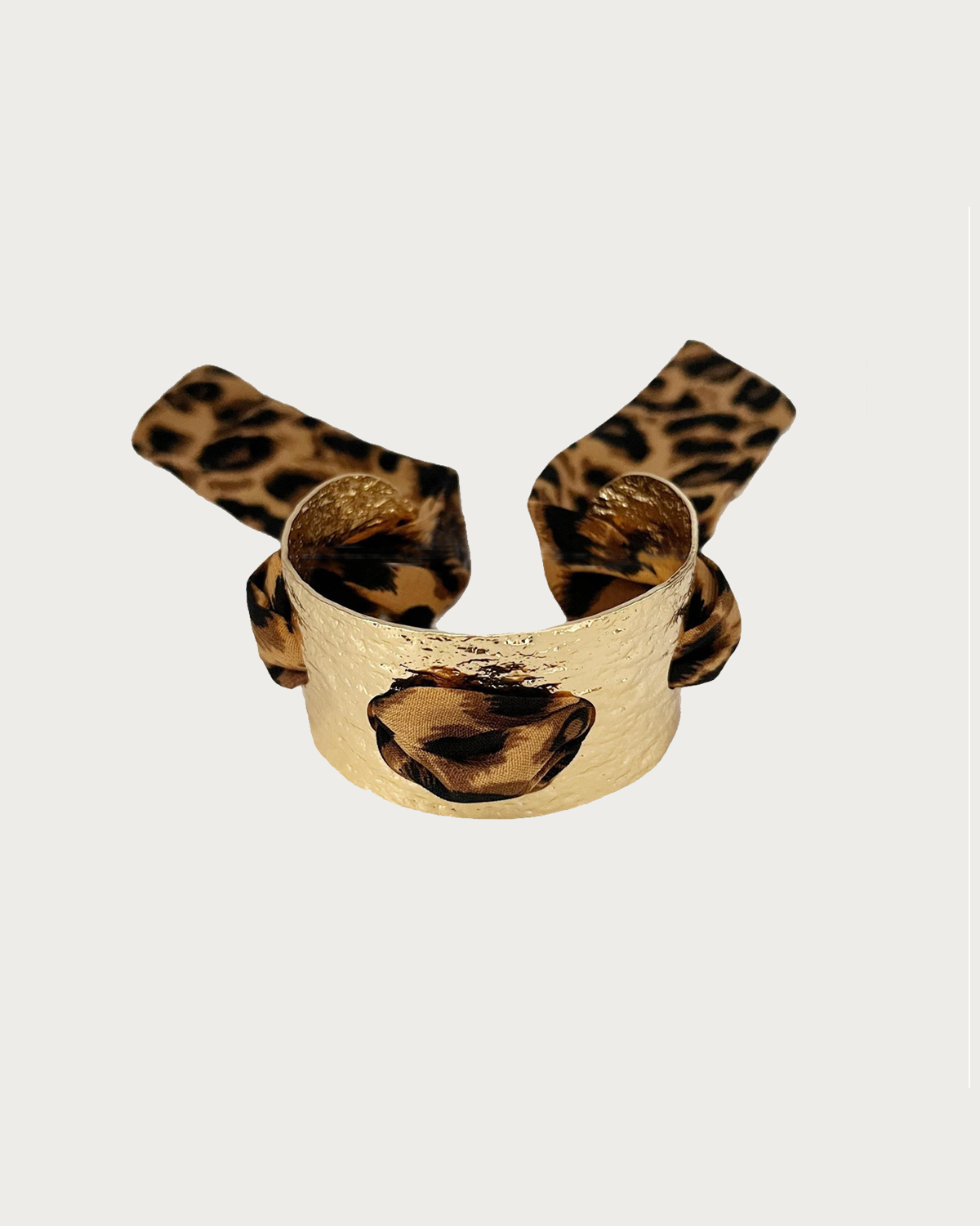 Hazel Leopard Golden Cuff Bangle