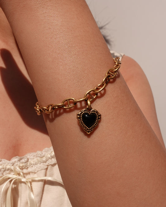 Black Heart Golden Bracelet