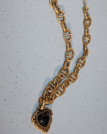 Phoenix Black Heart Golden Bracelet