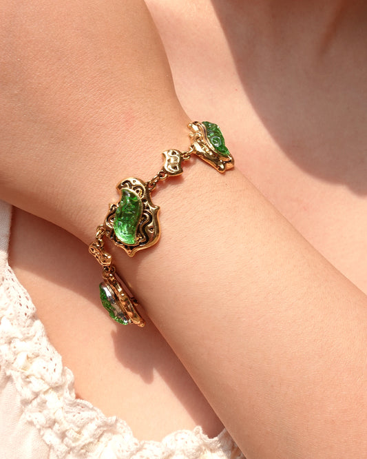 Geometry Green Golden Bracelet