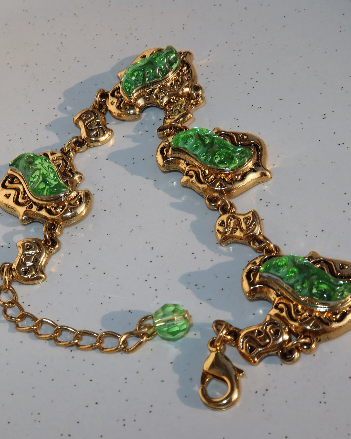 Katherine Geometry Green Golden Bracelet