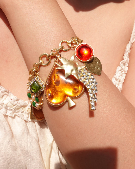 Chunky Heart Golden Bracelet