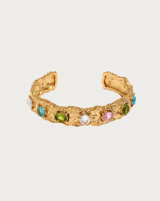 Colorful Melted Golden Bangle