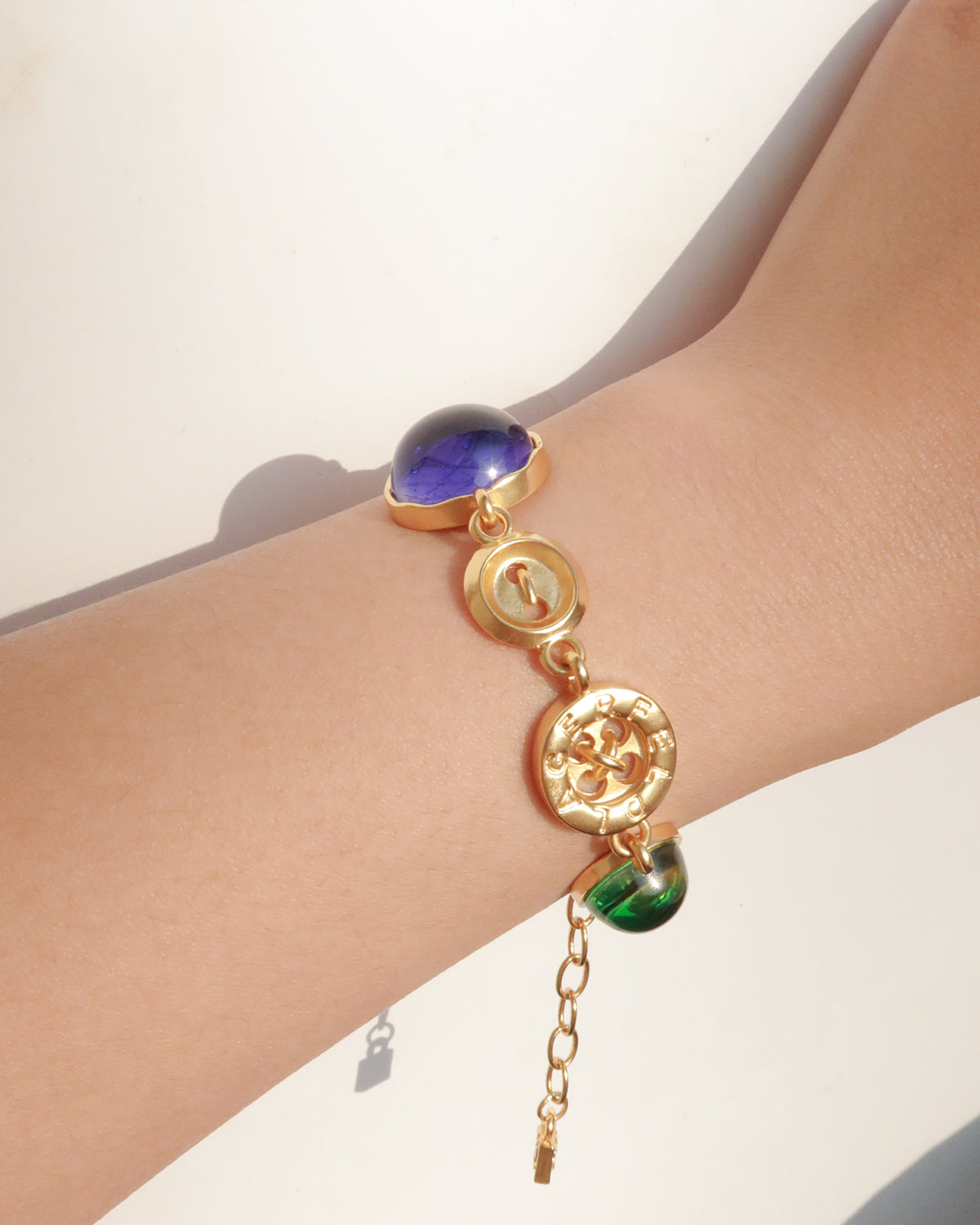 Madeline Vintage Gemstone Golden Bracelet
