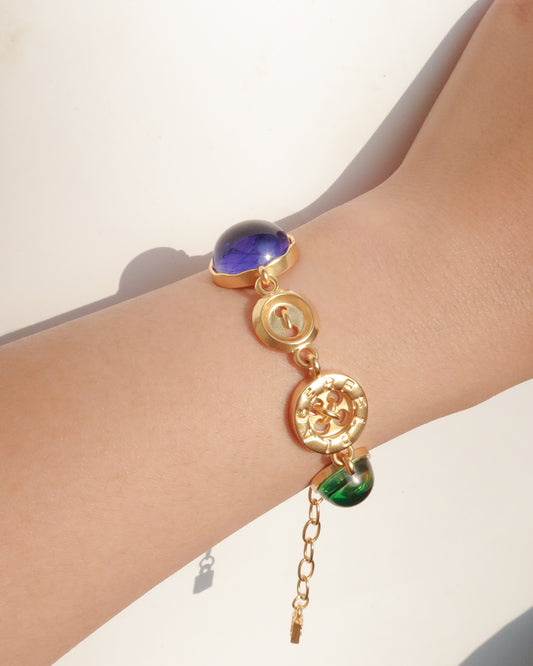 Madeline Vintage Gemstone Golden Bracelet