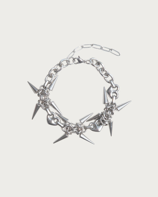 Heloise Punk Rock Rivet Silver Bracelet