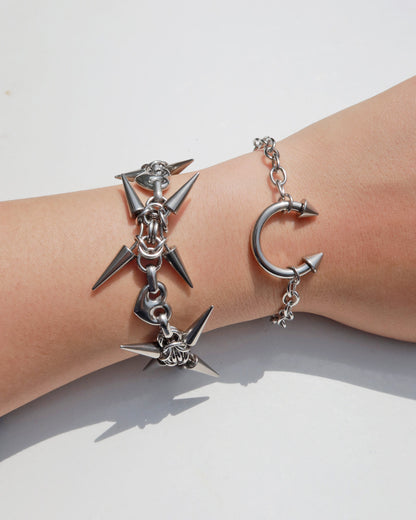 Natalie Horseshoe Link Charm Silver Bracelet