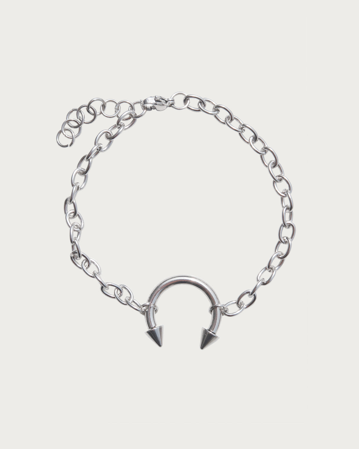 Natalie Horseshoe Link Charm Silver Bracelet