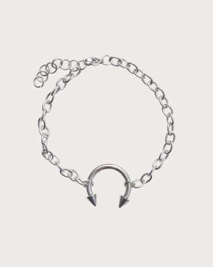 Natalie Horseshoe Link Charm Silver Bracelet