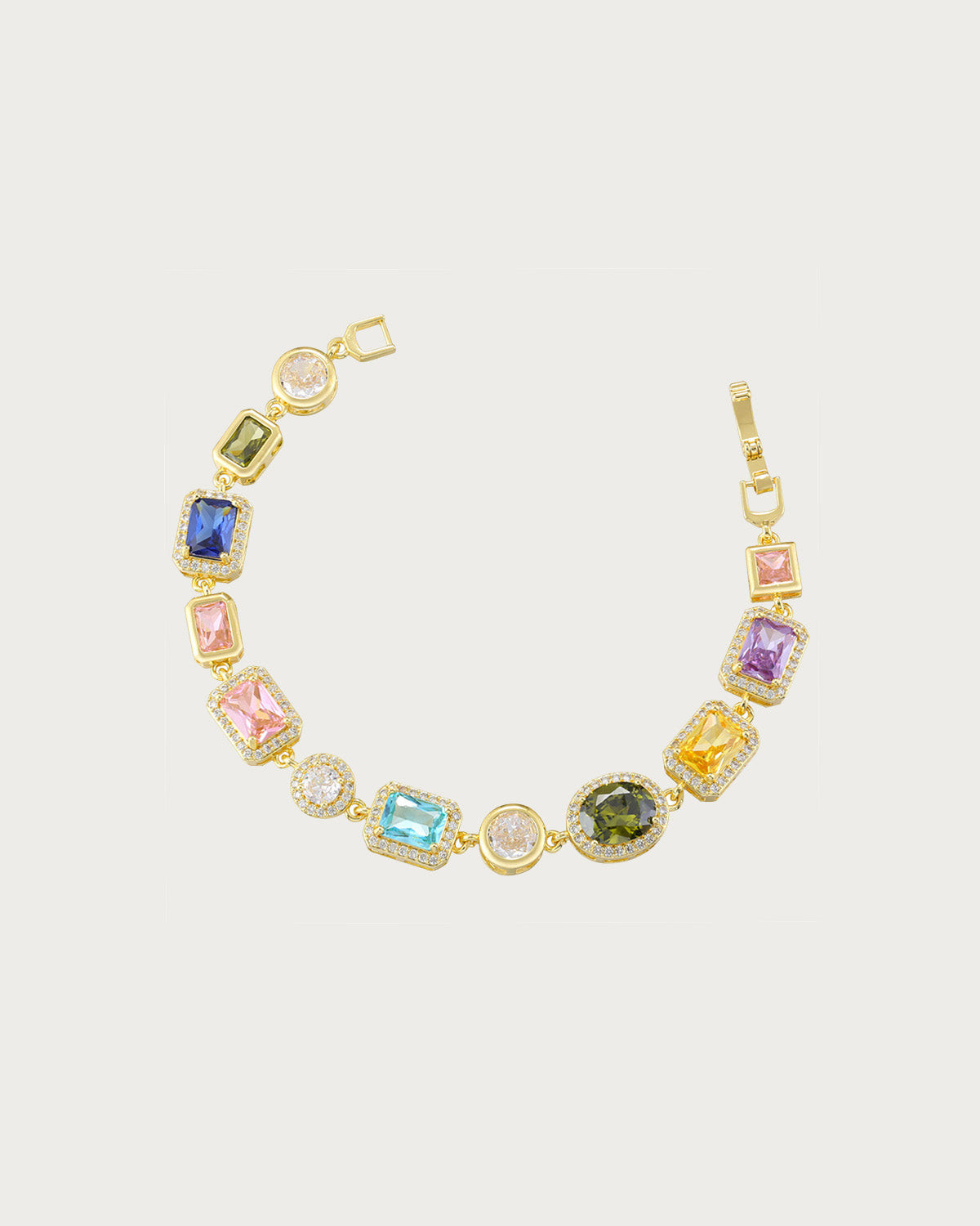 Beatrice Art Deco Gemstone Golden Bracelet