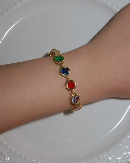 Lillian Rainbow Color Block Layered Bracelet