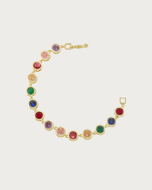 Lillian Rainbow Color Block Layered Bracelet