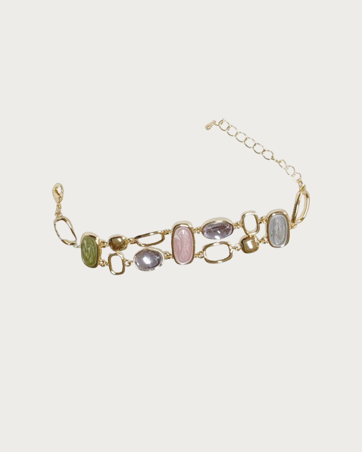 Iris Glow Colorful Crystal Golden Bracelet
