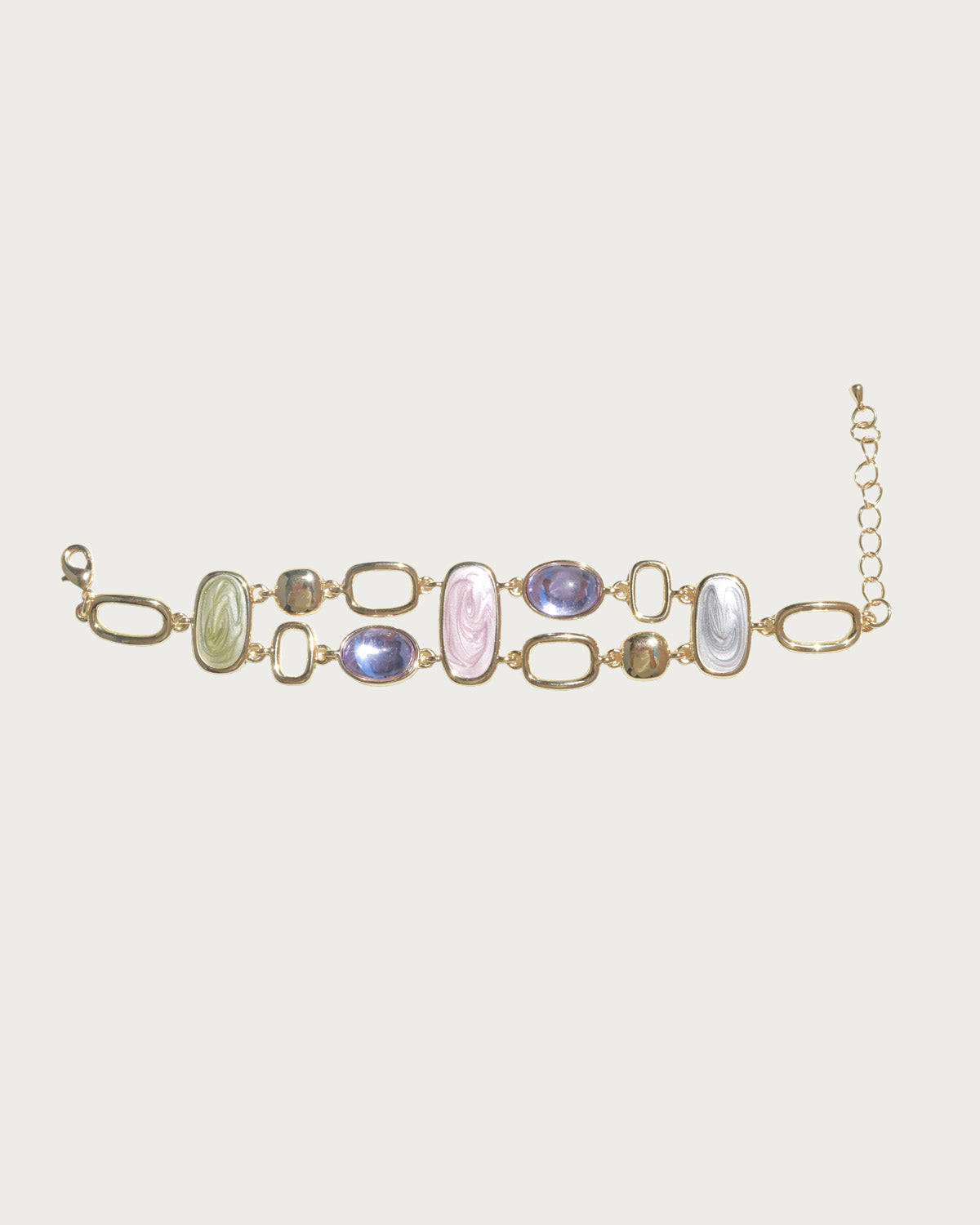 Iris Glow Colorful Crystal Golden Bracelet