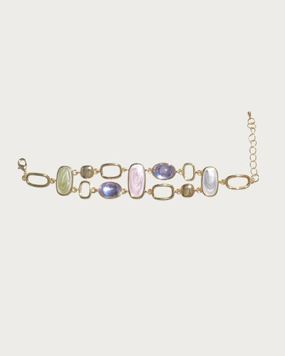 Iris Glow Colorful Crystal Golden Bracelet