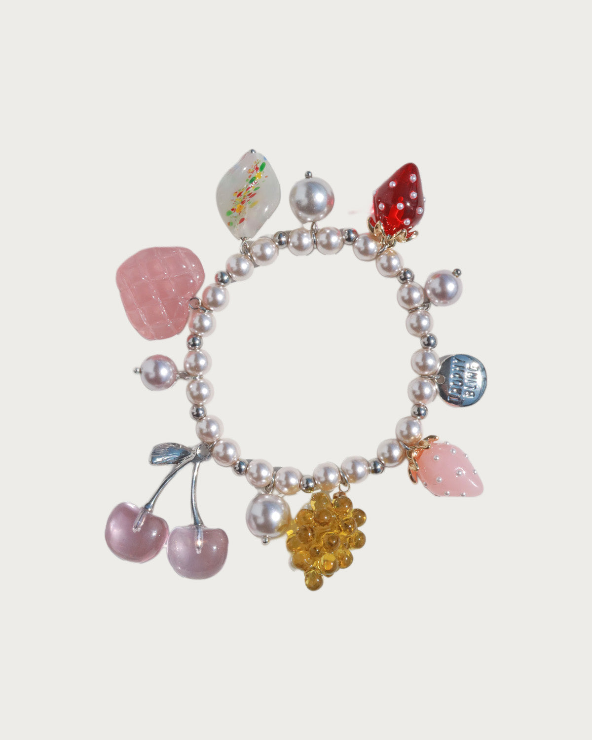 Berry Kisses Cherry Strawberry Pearl Silver Bracelet & Necklace