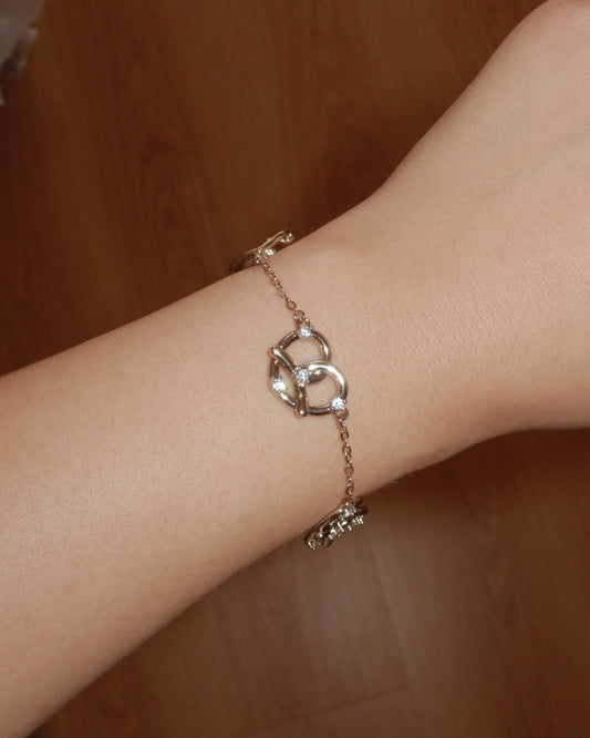 Fortelle Crystal Horseshoe Golden Brown Bracelet