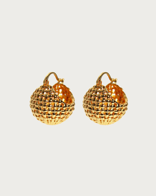 Braid Hollow Golden Hoop Earrings