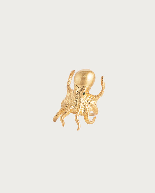 Anillo dorado de pulpo