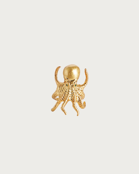Anillo dorado de pulpo