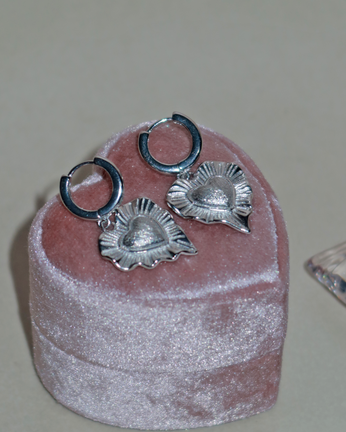 Pandora Crease Heart Silver Hoop Earrings