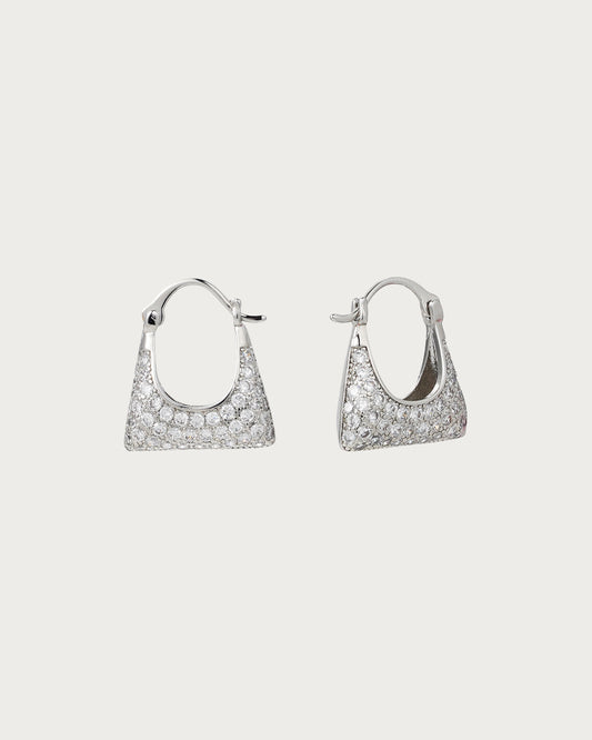Pendientes de aro de plata con forma de bolso