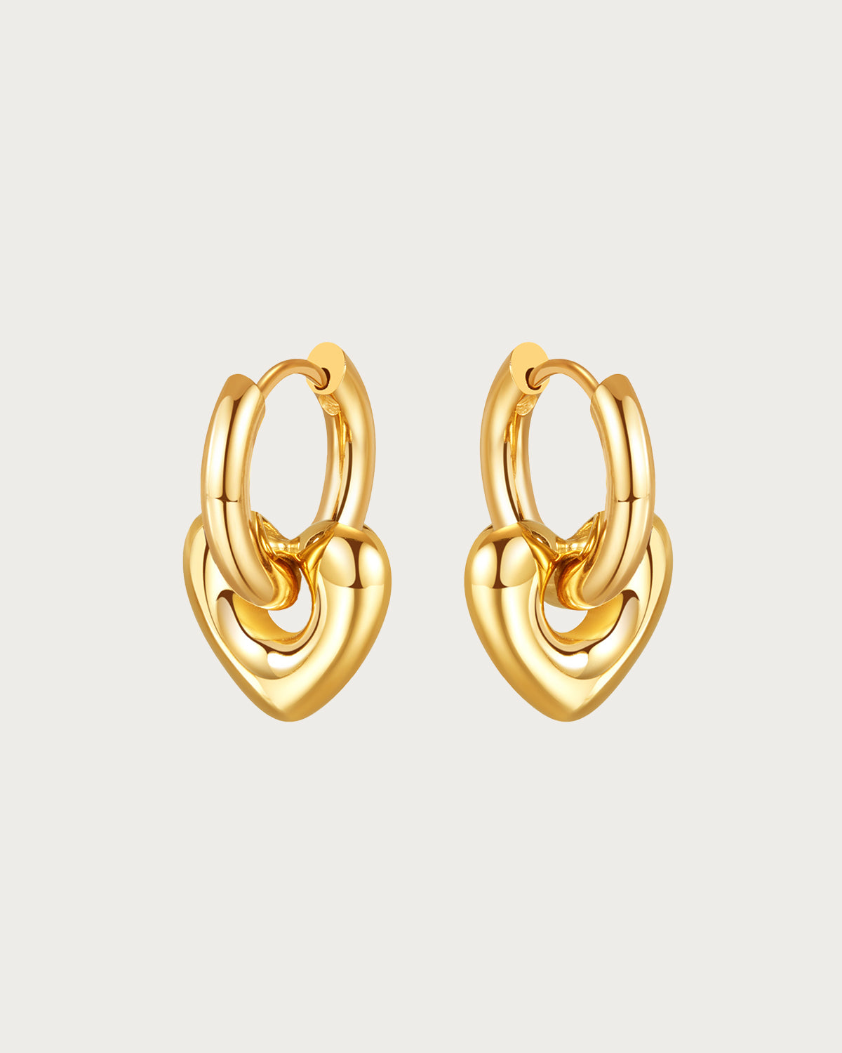 Amour Heart Golden Hoop Earrings