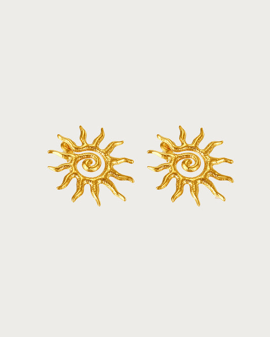Boho Sun Golden Stud Earrings