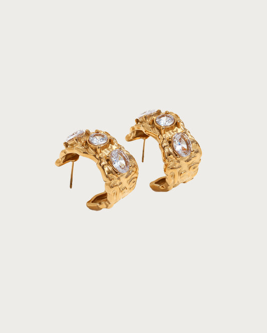 Melted Golden Stud Earrings