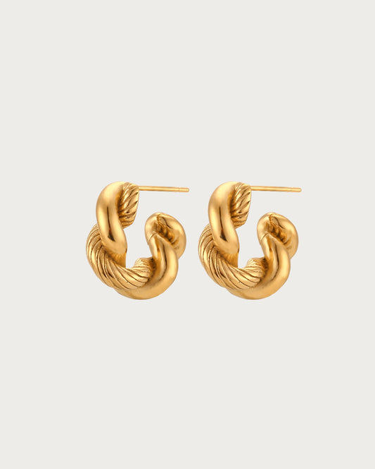 Braided Golden Hoop Earrings