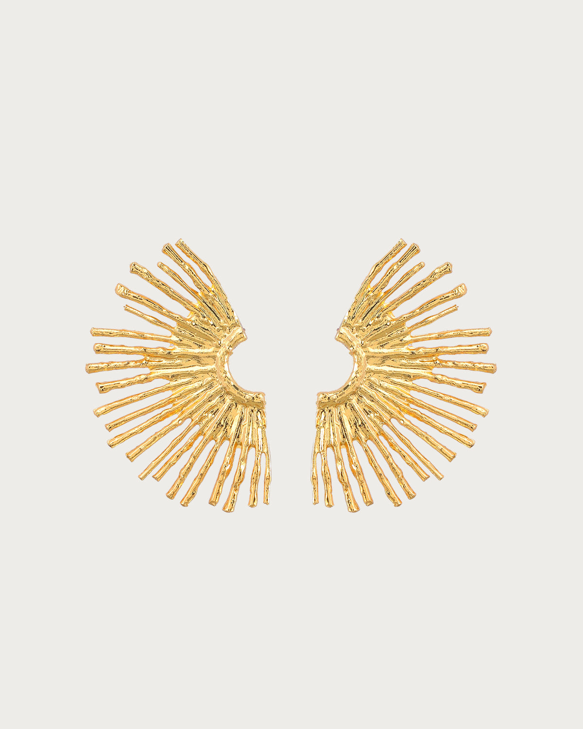 Half Sun Golden Stud Earrings