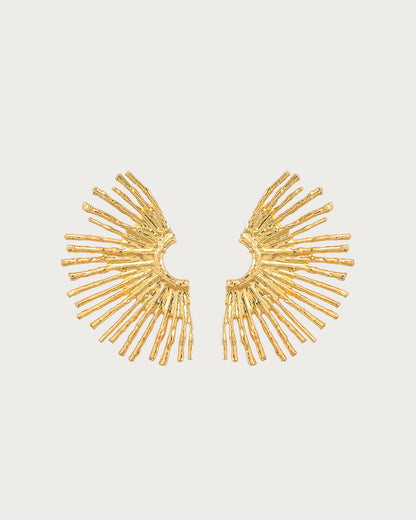 Half Sun Golden Stud Earrings