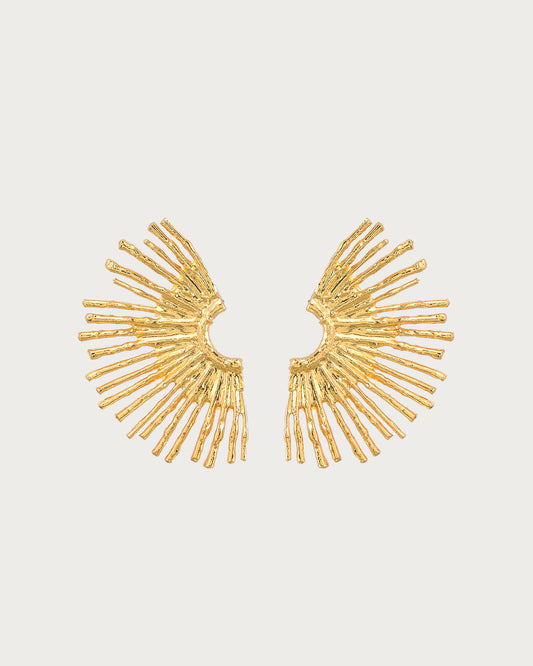 Half Sun Golden Stud Earrings