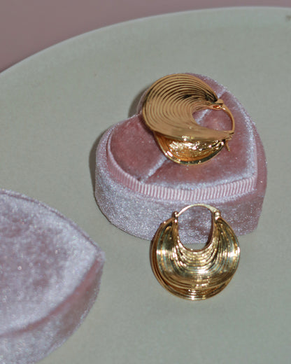 Sally Sculpted Golden Hoop Earrings