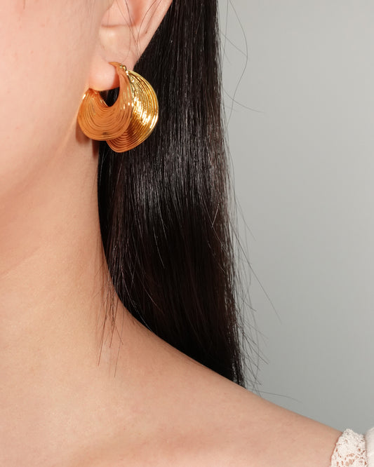 Sally Sculpted Golden Hoop Earrings