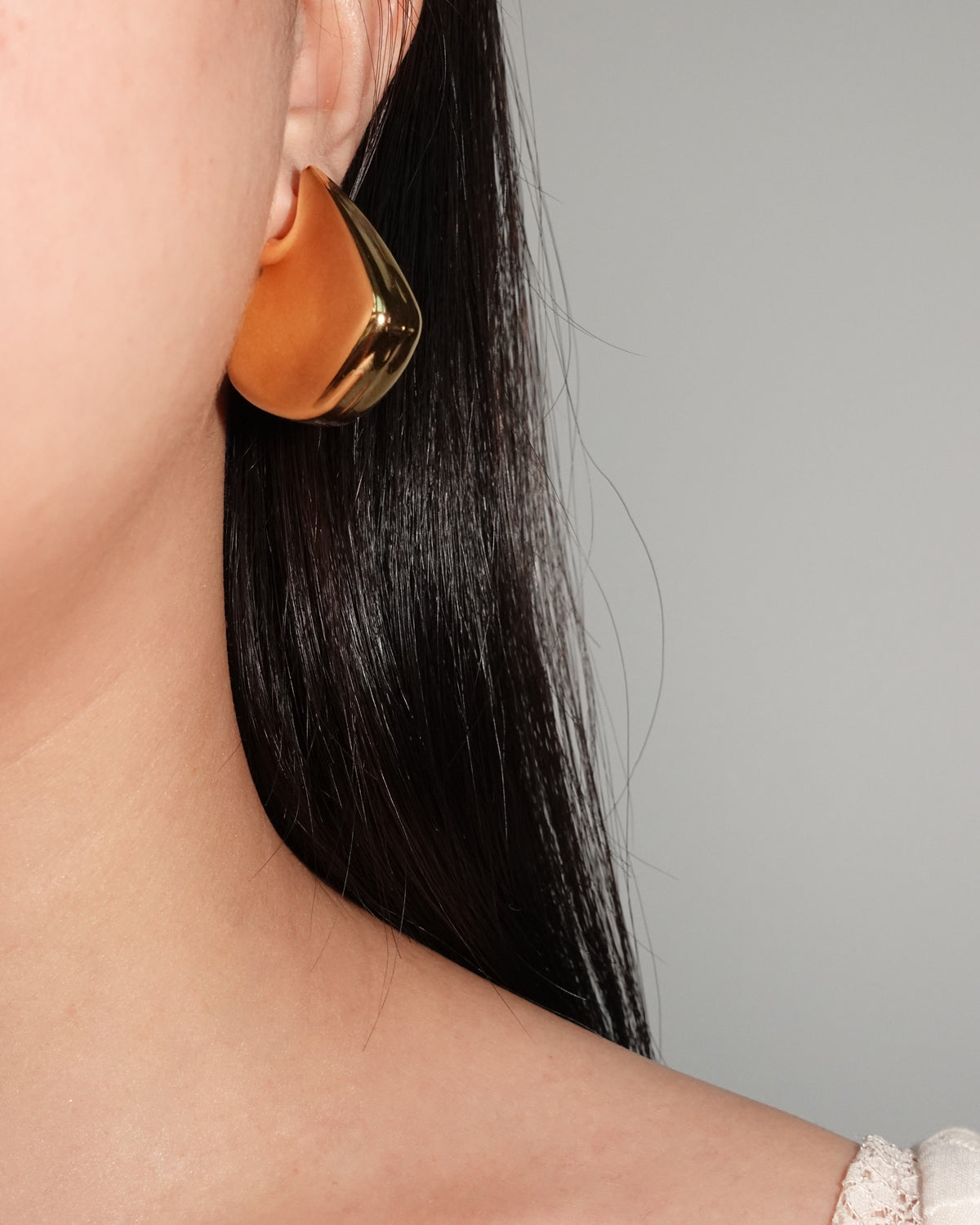 Geometric Chunky Golden Hoop Earrings