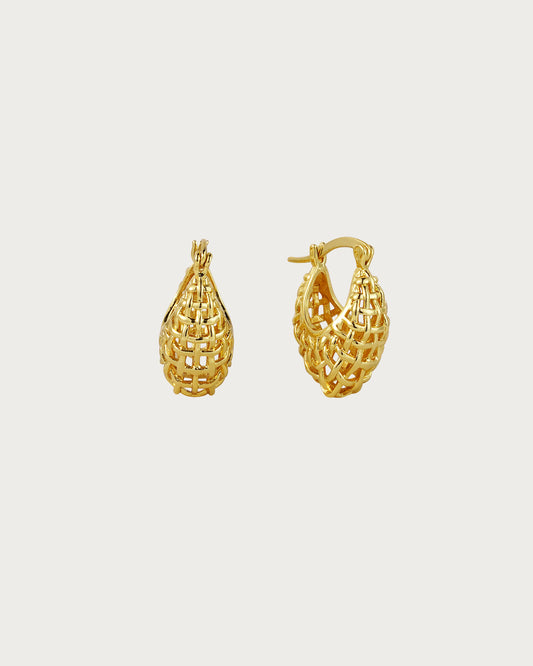Basket Golden Hoop Earrings