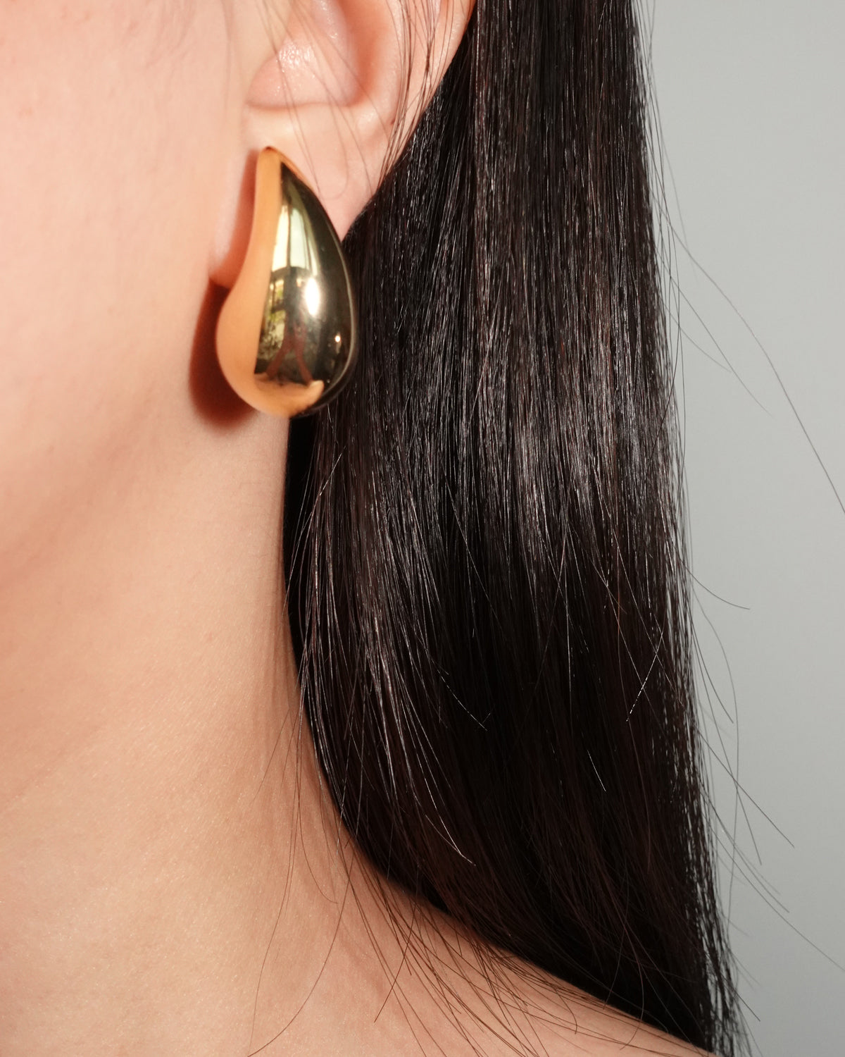 Teardrop Golden Stud Earrings