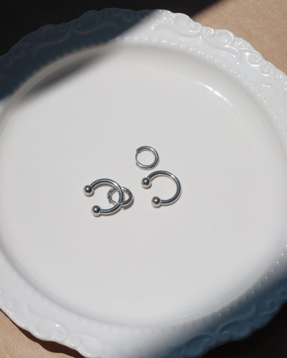 Chloe Horseshoe Silver Hoop Earrings