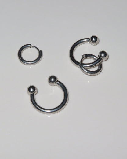 Chloe Horseshoe Silver Hoop Earrings