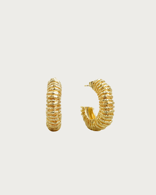 Retro Braided Texture Golden Stud Earrings