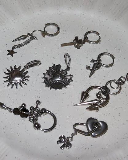 Camille Bound Cross Drop Silver Earrings