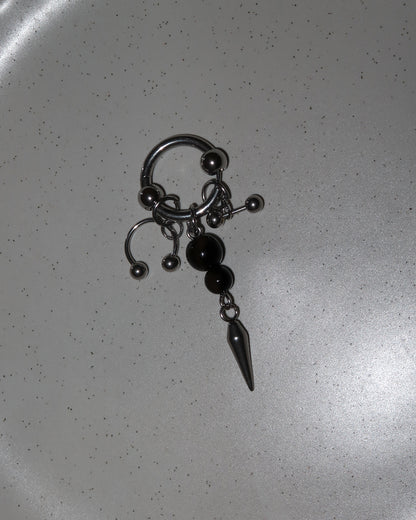 Giselle Pearl Hoop Cone Silver Earrings