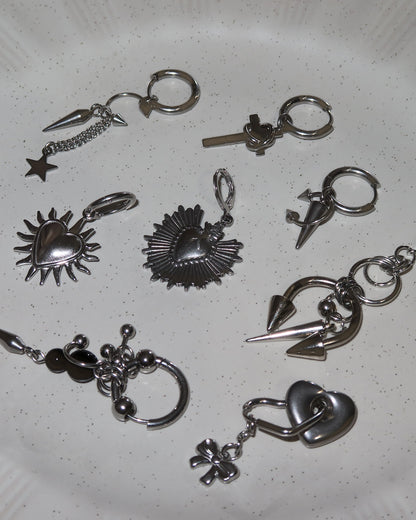 Barbara Classic Heart Silver Drop Earrings