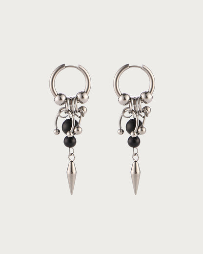 Giselle Pearl Hoop Cone Silver Earrings