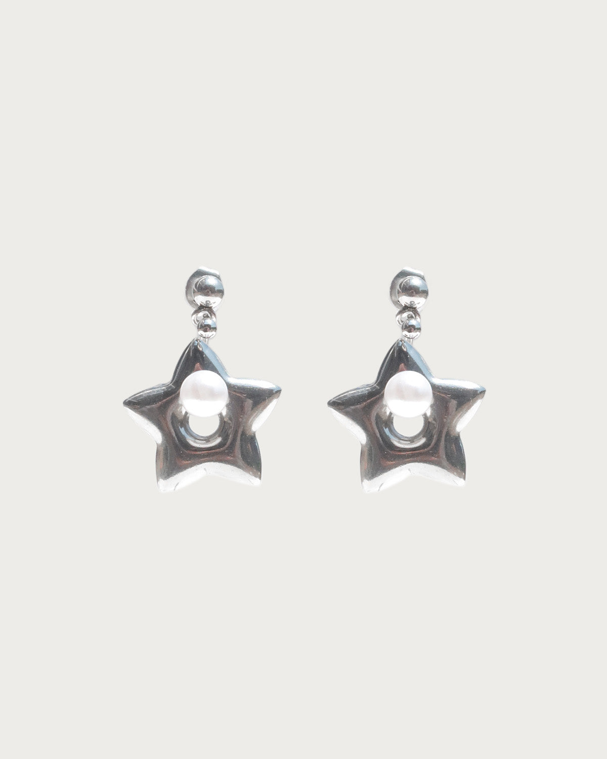 Mila Sweet Star Pearl Silver Stud Earrings