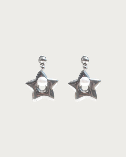 Mila Sweet Star Pearl Silver Stud Earrings