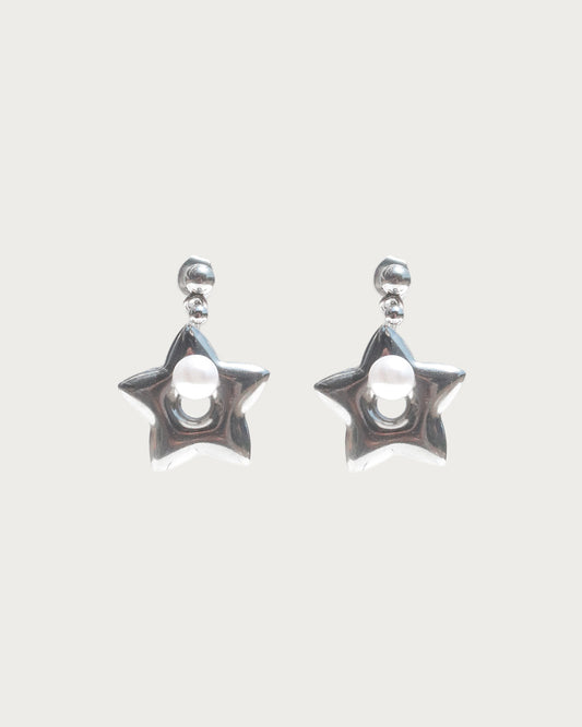 Mila Sweet Star Pearl Silver Stud Earrings