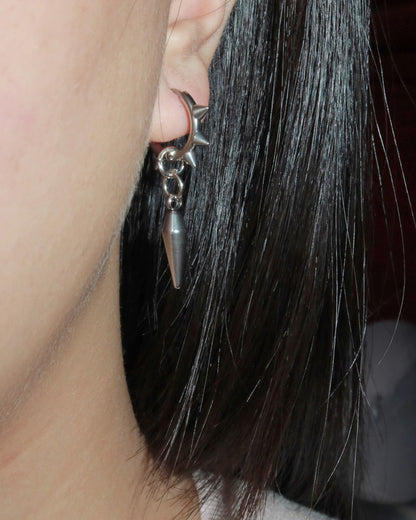 Drea Thorn Spike Silver Hoop Earrings